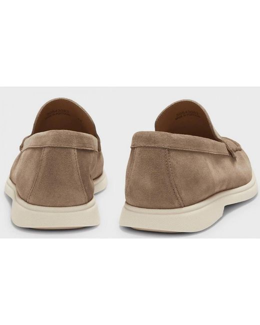 Boss White Sienne Moccasin Suede Loafers for men