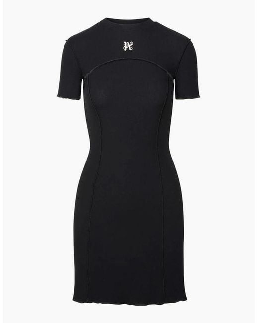 Palm Angels Black Monogram Mini Dress