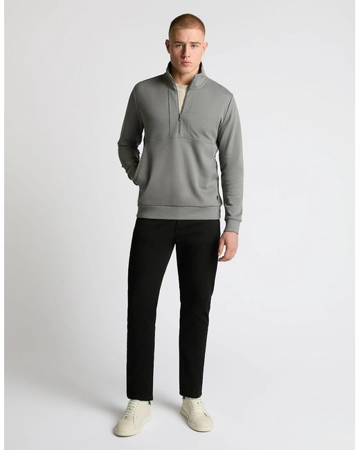 Remus Uomo Gray Half-Zip Jersey Sweatshirt for men
