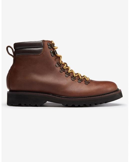 Oliver Sweeney Brown Waxed Leather Hiker Boots for men