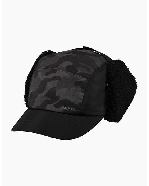 Barts Black Boise Fleece Lined Cap Hat With Ear Flaps for men