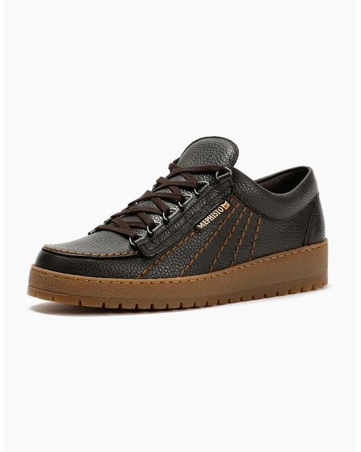 Mephisto Black Oregon 1351 Leather Dark Shoes for men