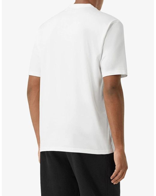 Burberry White London Letchford Logo Print T-Shirt for men