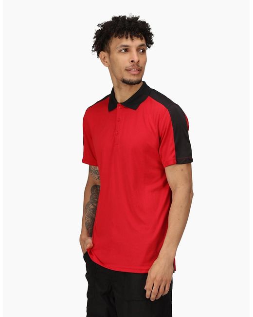 Regatta Red Contrast Coolweave Pique Polo Shirt for men