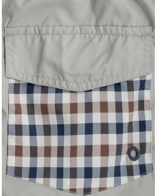 Aquascutum Gray Active Club Check Pocket Salvia Light Swim Shorts for men