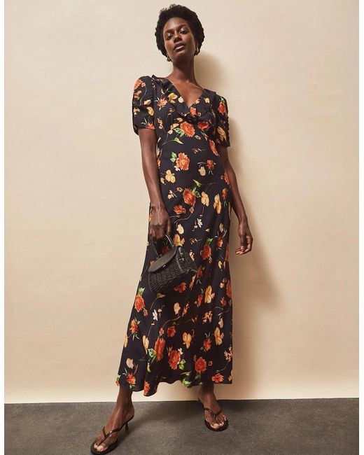 Ro&zo White Petite Apricot And Floral Print Tie Back Dress