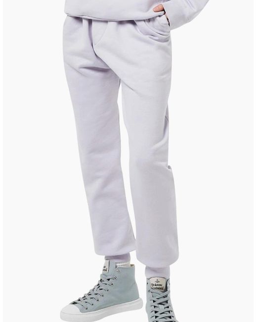 Vivienne Westwood Blue Orb Logo-Embroidered Drunken Sweatpants for men