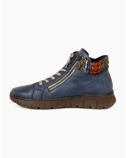Rieker Blue Oxbridge Ankle Boots