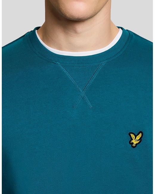Lyle & Scott Blue Cotton Crew Neck Sweatshirt for men