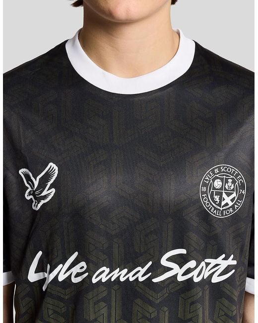 Lyle & Scott Black Sports Ombre Emblem Football Shirt for men