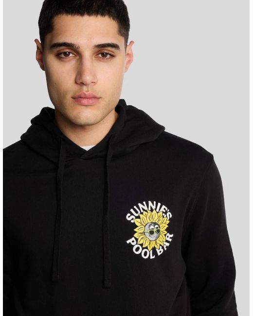 Lyle & Scott Black Sunnies Pool Bar Graphic Pullover Hoodie for men