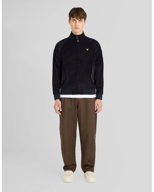 Lyle & Scott Blue Corduroy Harrington Jacket for men