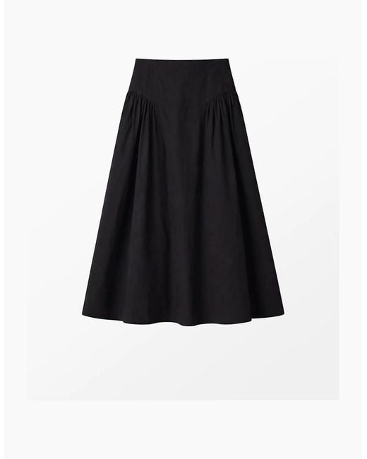 Ro&zo Black Cotton Gathered Skirt