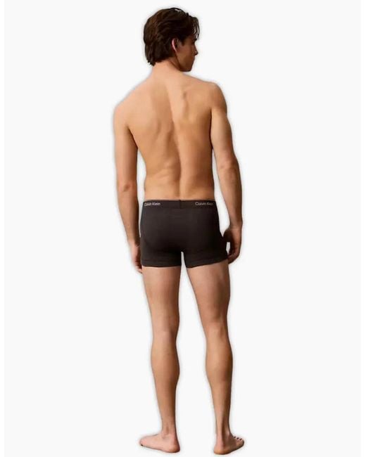 Calvin Klein Purple 3-Pack Cotton Classics Striped Waist Boxer Trunks, /Charcoal for men