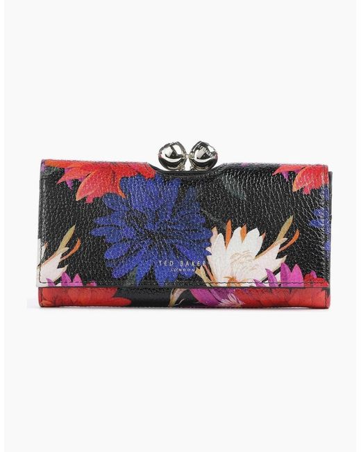 Ted Baker Blue Amaliah Printed Rose Detail Bobble Purse
