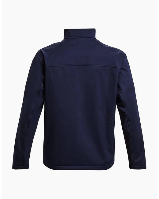 Under Armour Blue Solid Patterned Training Jacket With Woven Cuff And Printed Logo for men