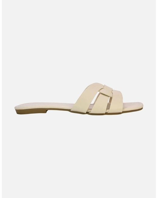 XY London White Ladies Luci Square Toe Strappy Sandals