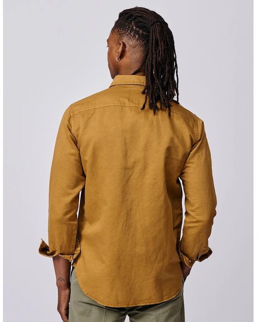 aubi Metallic Sorrel Linen Blend Shirt for men