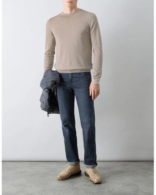 Oliver Sweeney Natural Merino Wool Crew Neck Jumper for men