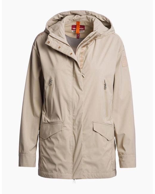 Parajumpers Natural Long Cream Hooded Jacket