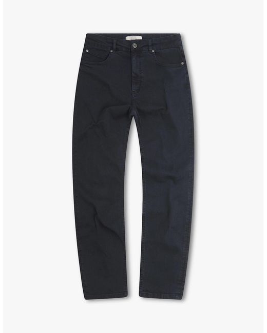 Vingt Quatre Denim Blue Vingt Quatre Taper Fit Garment Dye Jeans for men
