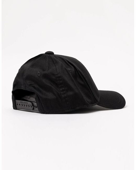 ARMANI EXCHANGE Black Milano/New York Logo Baseball Cap for men