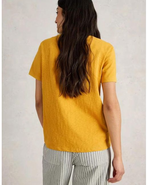 White Stuff Orange Nadia Short Sleeve Tee Mid