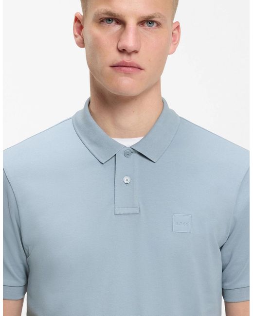 Boss Blue Boss Passenger Stretch-Cotton Slim-Fit Polo Shirt With Logo Patch for men