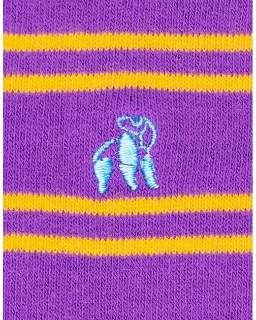 Swole Panda Pink Bamboo Socks Lilac Stripe for men