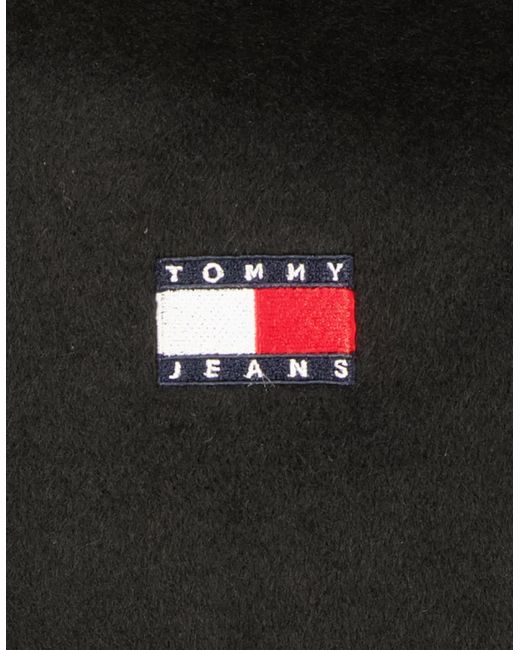 Tommy Hilfiger Black Ladies Cropped Wool Varsity Jacket