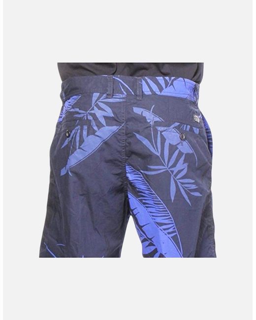 DIESEL Blue P Cooper Np 0Gajz Shorts Floral Print Cotton Summer Casual Beachwear for men