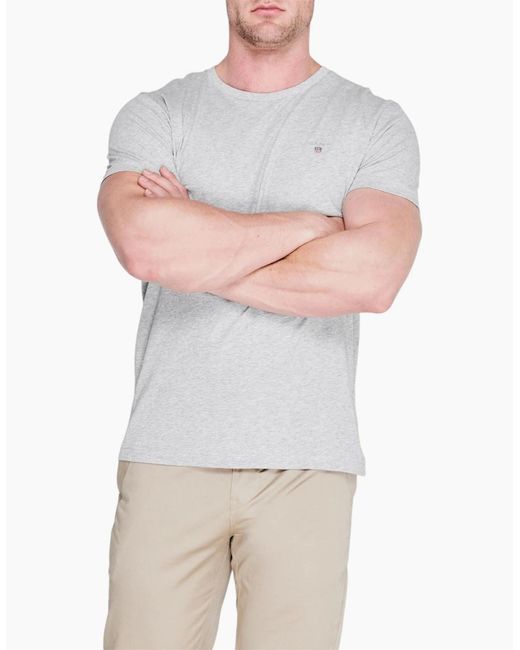 Gant White Regular Fit Short Sleeve Shield Logo T-Shirt