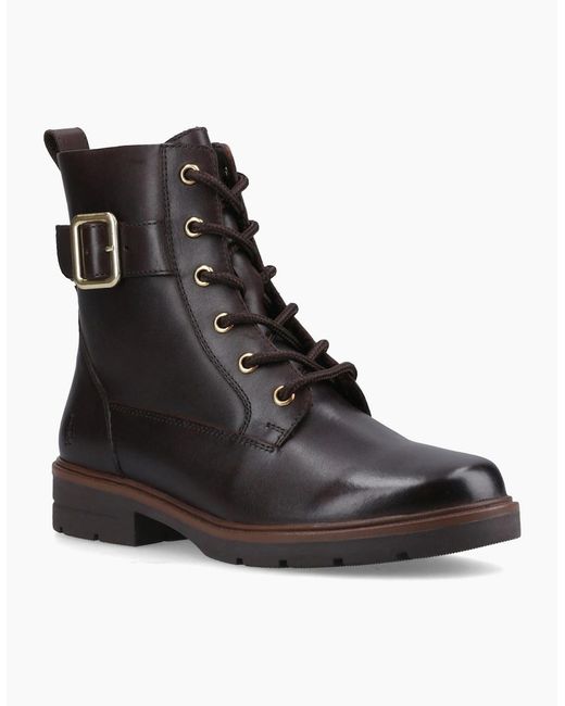 Hush Puppies Black Teagan Biker Leather Boots
