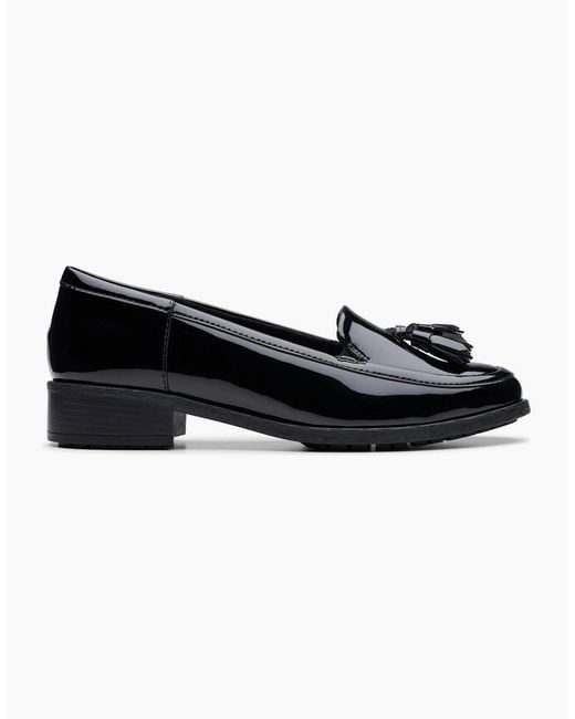Clarks Black Havisham Edge Tassel Loafers