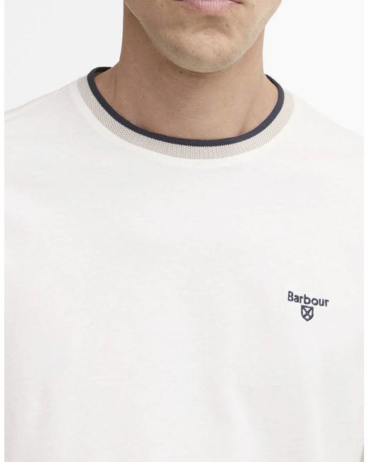 Barbour White Cornsay Tailored T-Shirt for men