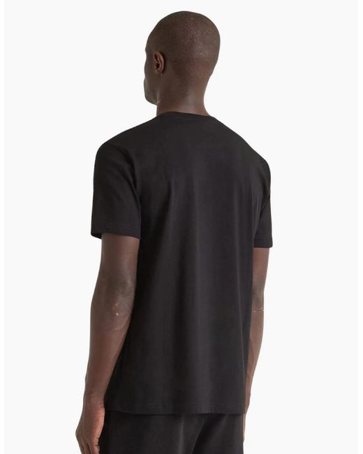 Diadora Black Ss Logo Rifle T-Shirt for men