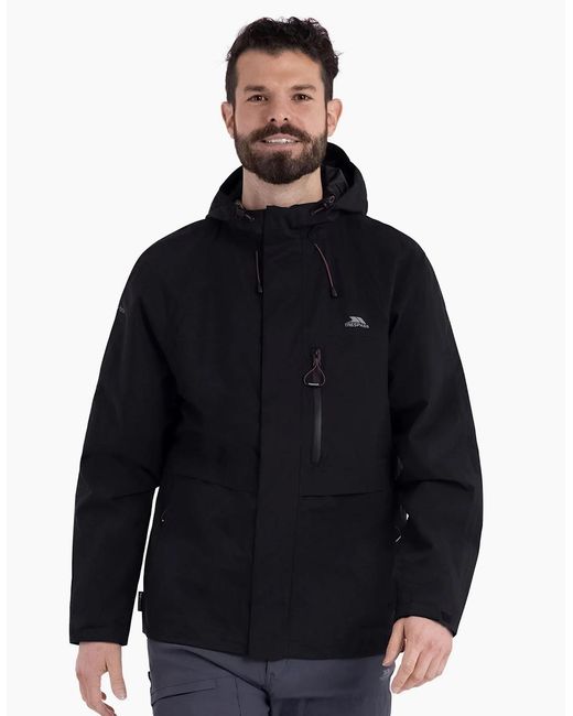 Trespass Black Carnish Waterproof Jacket for men