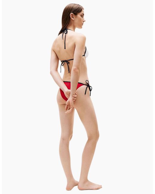 Tommy Hilfiger Red Logo Flag Colours Triangle Bikini Top
