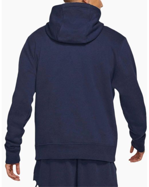 Nike Blue Fleece Hoodie Jdi Pullover Long Sleeve Winter Hooded Sweatshirts for men