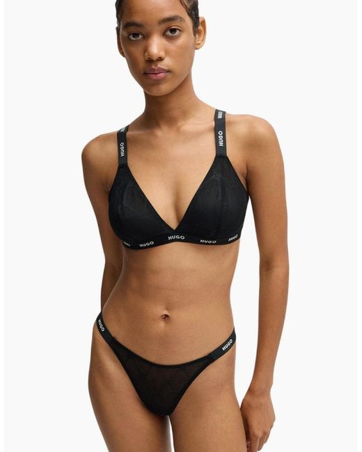 Boss Black Sporty Logo Lace Triangle Bra