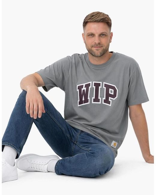 Carhartt Gray S/S Wip Iii T-Shirt Cozy/Heavy Stone Wash for men