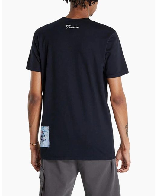 Ellesse Black Passione T Shirts Crew Neck Short Sleeve Casual Summer Cotton Tee for men