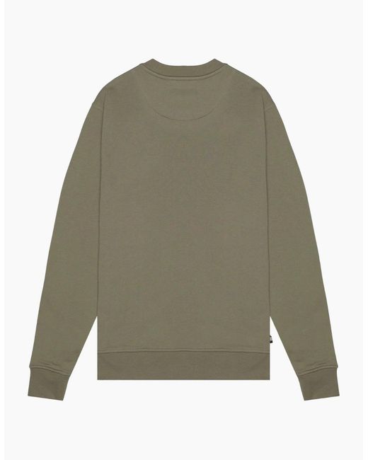Aquascutum Green Active Big Logo Crewneck Army