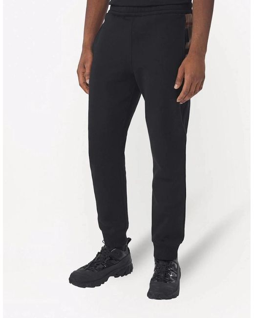 Burberry Blue Check Panel Jogging Pants for men