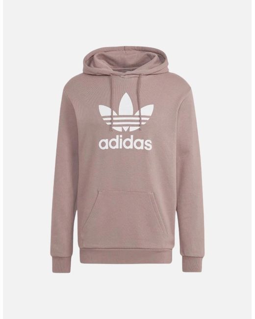 Adidas Red Hoodies Trefoil Fleece Sweatshirts Casual Sweats Hoody Top for men