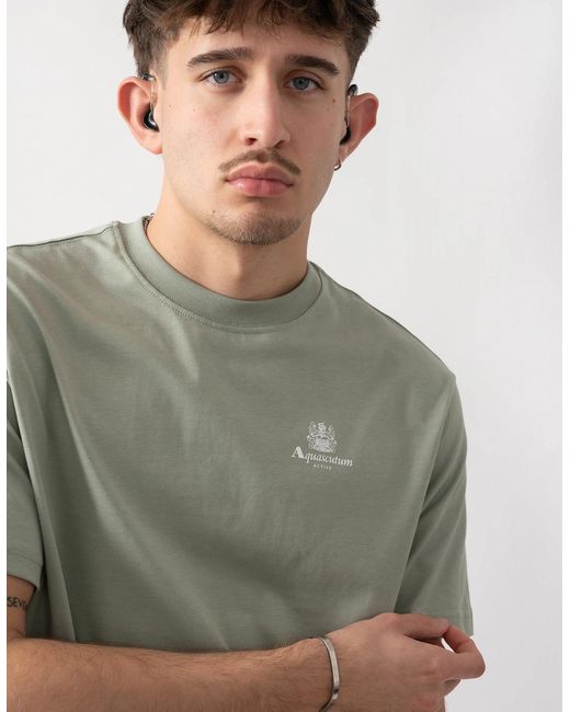 Aquascutum Green Small Logo T-Shirt for men
