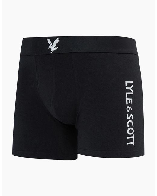 Lyle & Scott Black Jonathan 3 Pack Trunks for men
