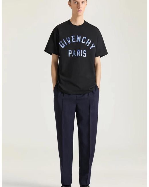 Givenchy Black Embroidery T Shirt for men