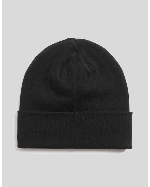 Lyle & Scott Black Merino Wool Blend Beanie for men