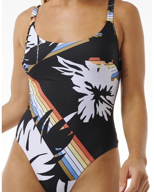 Rip Curl Black Rip Curl Hoffman Cheeky One Piece Swimming Costume